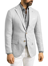 Men's Pure Cotton Linen Jacket Gray SkinOutfit